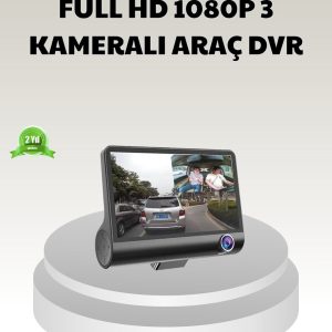 Araç DVR Kamerası 3’lü 170° Geniş Açılı Full HD ve Park Destekli