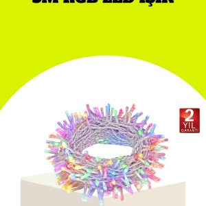 Enerji Tasarruflu Şeffaf Kablo 5 m 50 LED Dekor Işık