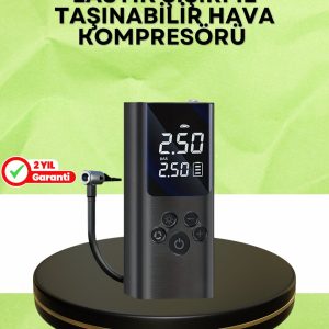 USB Şarjlı Taşınabilir Hava Kompresörü Dijital Ekranlı