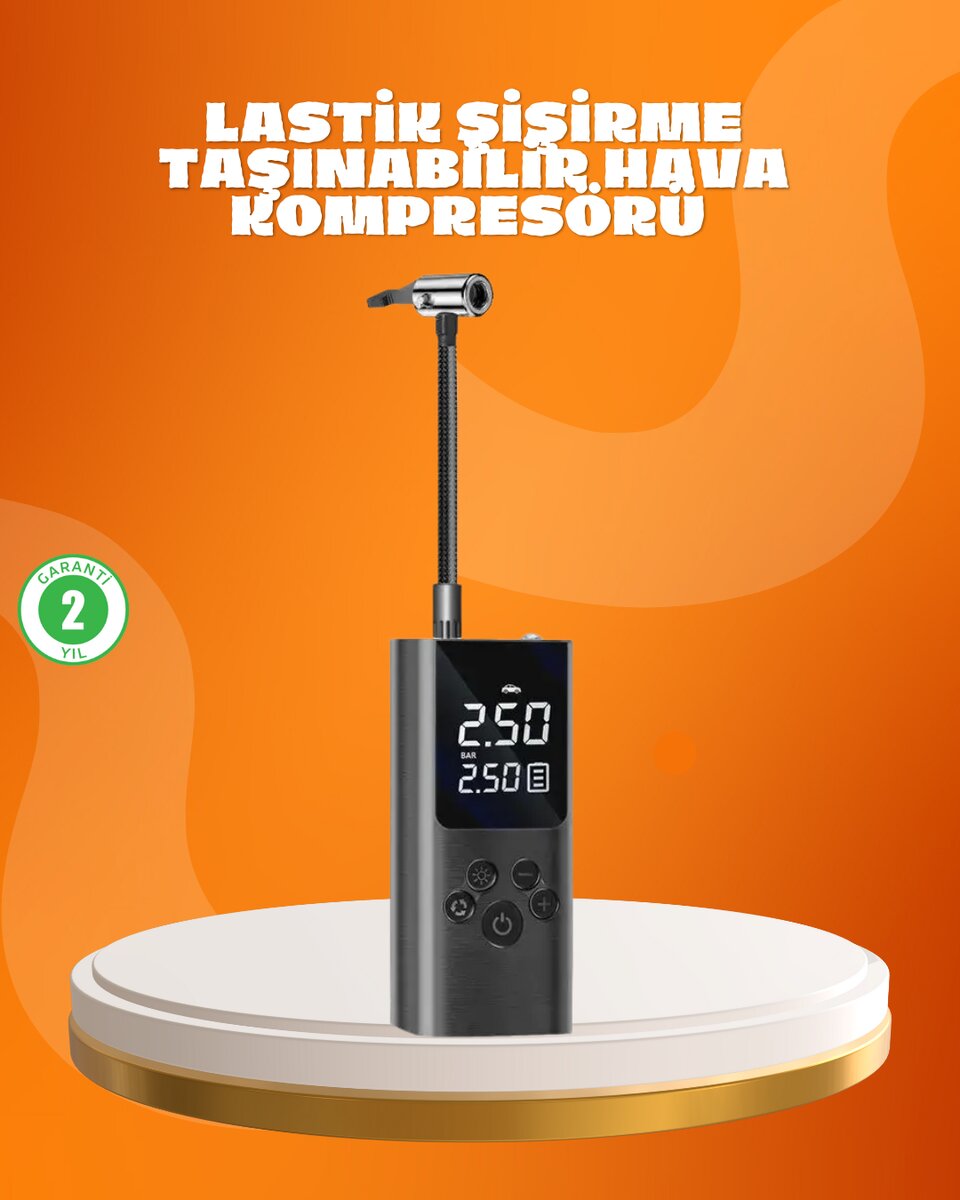 Çoklu Valf Adaptörlü Dijital Hava Pompası