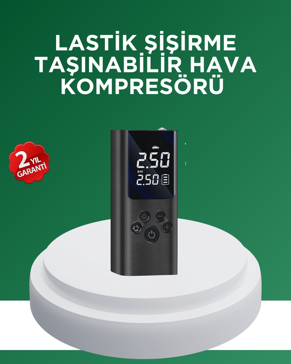 Dijital Lastik Pompası Çok Amaçlı Taşınabilir Kompresör