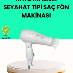 Katlanabilir Seyahat Tipi Saç Kurutma Makinesi Çift Kademeli Ayar