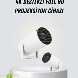 Full HD 4K Destekli Akıllı Projeksiyon – 130 inç Ekran Uzun Ömürlü Ampul ve Çoklu Giriş