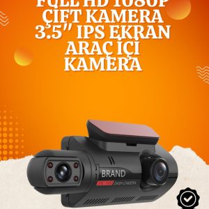 WiFi Destekli Araç Kamerası – 3 inç Ekran 1080P Ön ve 720P İç Kamera