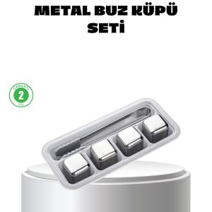 Paslanmaz Çelik Metal Buz Küpü Seti Sulandırmadan Soğutma ve Klips Dahil