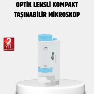 Taşınabilir Eğitim Mikroskobu 80X–200X LED Işıklı ve Darbeye Dayanıklı