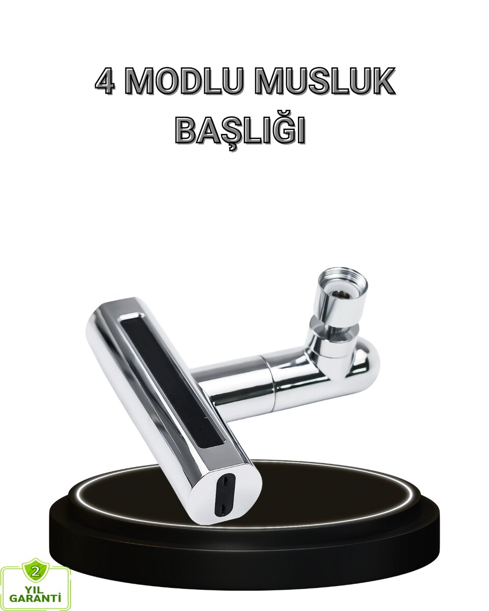 4 Fonksiyonlu Musluk Başlığı 360 Derece Dönebilen ve Su Tasarruflu