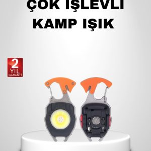 Mini LED Anahtarlık Fener – Şişe Açacağı Tornavida Düdük ve USB Şarj Özellikli