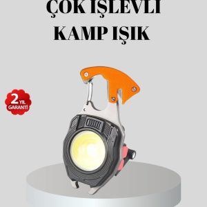 Çok Fonksiyonlu Anahtarlık Fener – Güçlü LED Işıklı Şarjlı Düdüklü ve Tornavidalı Mini El Feneri