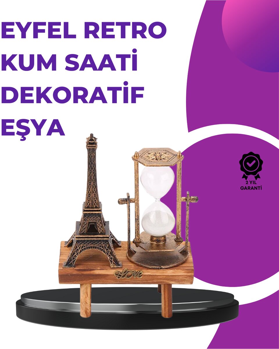 Ev Ofis ve Kafeler İçin Retro Ahşap Kum Saati Dekorasyonu