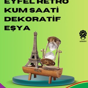 Ahşap Gövdeli Dekoratif Kum Saati – Masa Üstü El Sanatı Aksesuarı