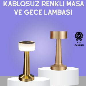 Touch Gece Lambası – Dokunmatik Kontrol Kablosuz Kullanım Metal Gövde