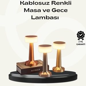 Modern USB'li Kablosuz Masa Lambası – Minimalist Tasarım 3 Farklı Parlaklık