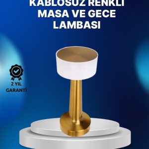 Kablosuz Dokunmatik Masa Lambası – Şık Modern Metal Gövde USB Şarjlı