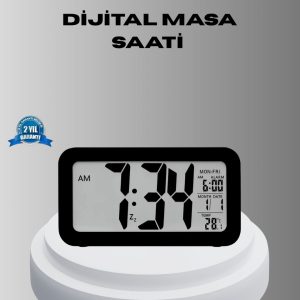 Dijital Masa Saati Sensörlü Aydınlatmalı Alarm ve Sıcaklık Ölçerli