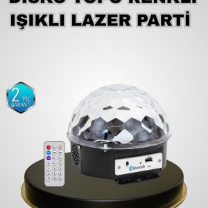 Bluetooth Hoparlörlü LED Disko Işığı Müzik Ritim Duyarlı ve Taşınabilir