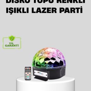 Ritim Hassasiyetli Bluetooth Hoparlörlü Disko Işığı Döner LED Efektli