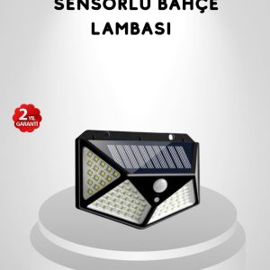 100 LED Güneş Enerjili Bahçe Lambası – PIR Sensörlü IP65 Su Geçirmez Dış Mekan Aydınlatma