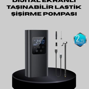 Taşınabilir 80W Kablosuz Lastik Şişirme Pompası Dijital Ekranlı
