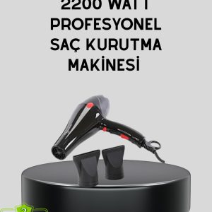 Profesyonel 2200W Fön Makinesi – AC Motorlu Hızlı Kurutma Hafif Tasarım