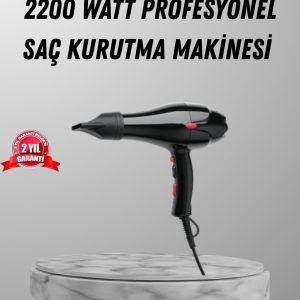 2200W Fön Makinesi – Profesyonel AC Motor Soğuk ve Sıcak Üfleme