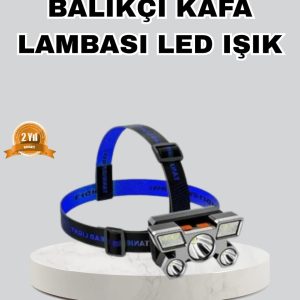 Outdoor ve Gece Balıkçılığı İçin LED Kafa Lambası – USB Şarjlı 60° Ayarlanabilir Far