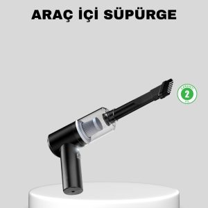 Mini Şarjlı Araç Süpürgesi – 120W Güçlü Motor 5500PA Vakum Emiş Yıkanabilir Filtre
