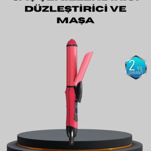 5 Kademeli Seramik Saç Düzleştirici – Düz ve Kıvırcık Mod 26 mm Plaka Profesyonel Saç Şekillendirme