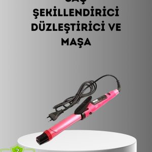 2’si 1 Arada Saç Düzleştirici ve Maşa – 5 Isı Seviyesi Seramik Kaplama Döner Kablolu Ergonomik Tasarım
