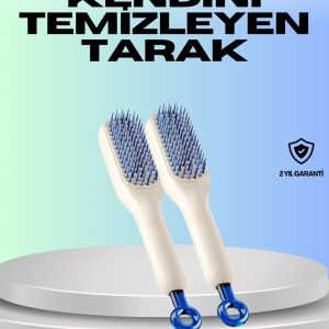 Kendini Temizleyen Ergonomik Saç Tarağı – ABS Gövde Silikon Diş
