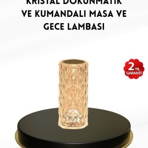 Kristal Tasarımlı RGB LED Gece Lambası – Kumandalı Renk Değiştiren Dekoratif Işık