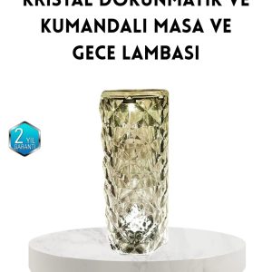 Kristal RGB LED Masa Lambası – Renkli Kumandalı Işık Dekoratif ve Enerji Tasarruflu