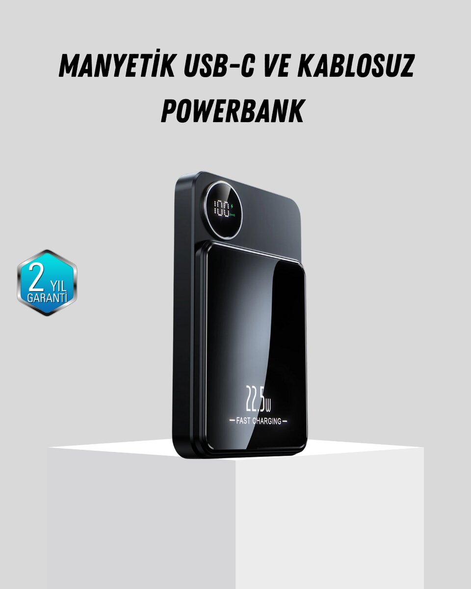 Manyetik Güç Bankası 15W Kablosuz 20W PD Hızlı Şarj