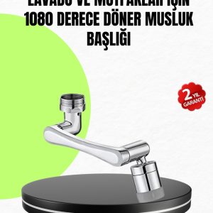 2 Modlu 1080° Dönebilen Musluk Başlığı Esnek 3 Eklemli Hareketli Tasarım