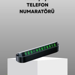 Gri Alüminyum Araç İçi Telefon Numaratörü – Dayanıklı Modern ve Net Görünürlük Sağlayan Tasarım
