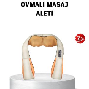 Ergonomik Ovmalı Masaj Aleti – Isıtmalı Yoğurmalı Boyun ve Bel Rahatlatıcı Masaj Makinesi