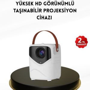 Mini Akıllı Projektör – 1080P Full HD 64GB Depolama 2GB RAM Uzaktan Kumanda Destekli