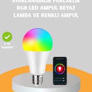 Kumanda Destekli Çok Renkli Akıllı LED Ampul