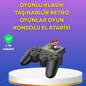 2.4 İnç Ekranlı 500 Oyunlu Taşınabilir Retro Oyun Konsolu Şarjlı El Tipi Mini