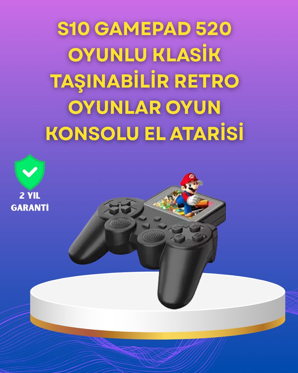 2.4 İnç Ekranlı 500 Oyunlu Taşınabilir Retro Oyun Konsolu Şarjlı El Tipi Mini