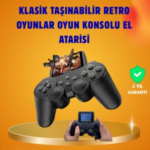 Çocuklar ve Yetişkinler İçin Uygun 500 Oyunlu Taşınabilir Mini Retro El Konsolu