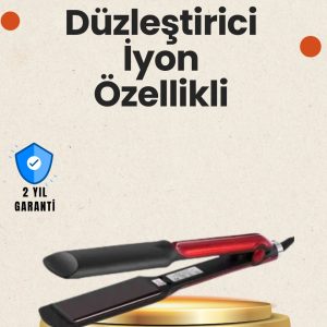 Elektriklenmeyi Azaltan İyonlu Saç Düzleştirici – Titanyum Plaka ve Şık Tasarım