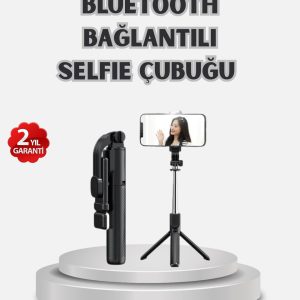 Kablosuz Bluetooth Selfie Çubuğu – 360° Dönebilir Başlık Taşınabilir ve Şık Tasarım