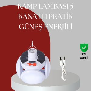 Uzaktan Kumandalı 360 Derece Katlanabilir Solar LED Aydınlatma Çadır Lambası