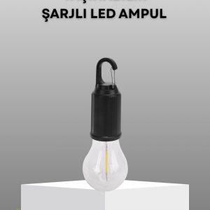 Şarjlı Kancalı LED Lamba – Kamp Balkon ve Acil Durum Işığı