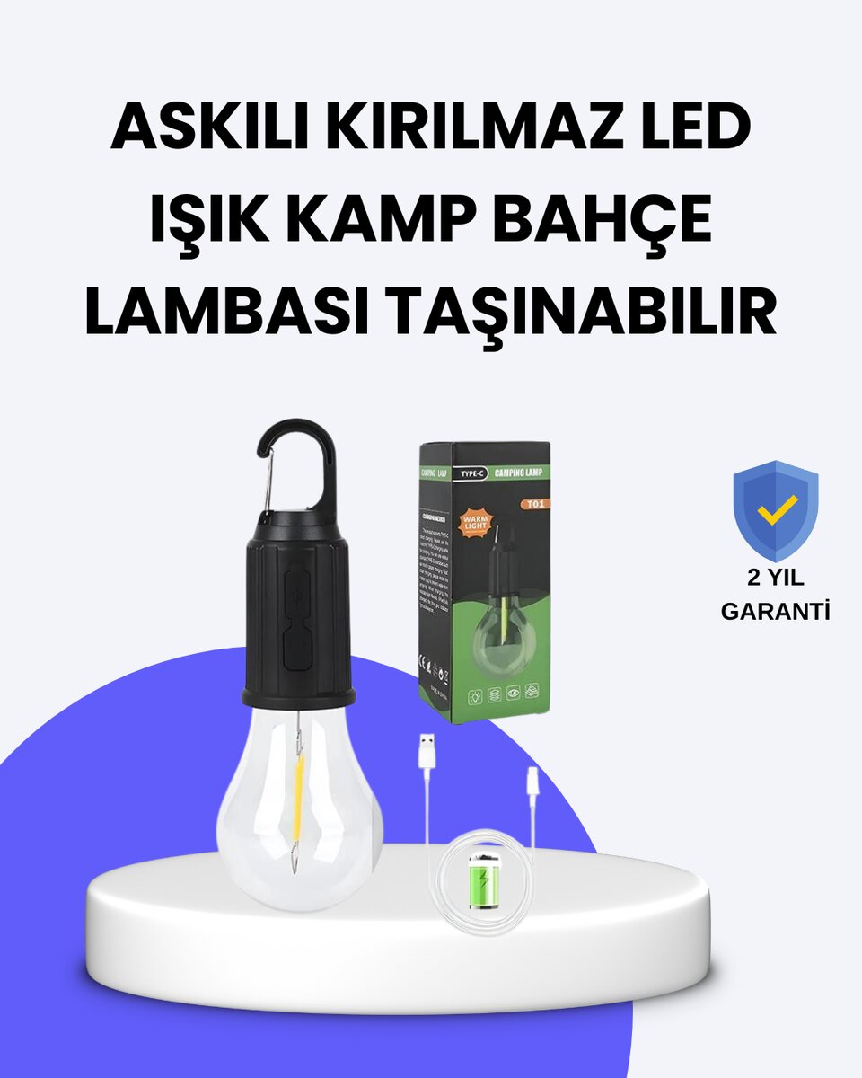 Çok Yönlü Asma Kancalı Kamp Işığı