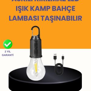 Akıllı Sensörlü USB Şarjlı Kamp Lambası