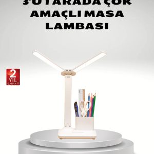 Kısılabilir LED Masa Lambası – Kalemlik ve Telefon Standlı Göz Yormayan Işık