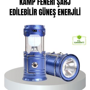 Güneş Enerjili Kamp Lambası Şarjlı Taşınabilir Kompakt Açık Hava Işığı