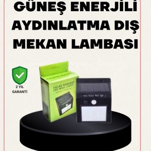 Bahçe ve Veranda İçin Güneş Paneli ile Otomatik Şarj Olan LED Duvar Lambası